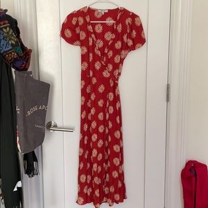 Madewell Daisy Ruffle Edge Wrap Dress sz XS
